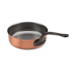 Zware koperen sauteuse Cilindrisch