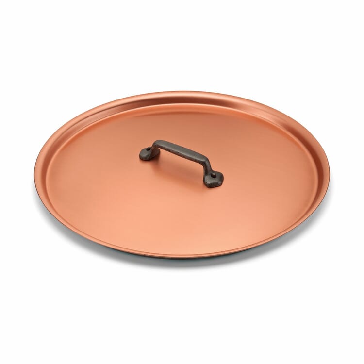 Låg til kogegrej i kobber, Ø 29 cm
