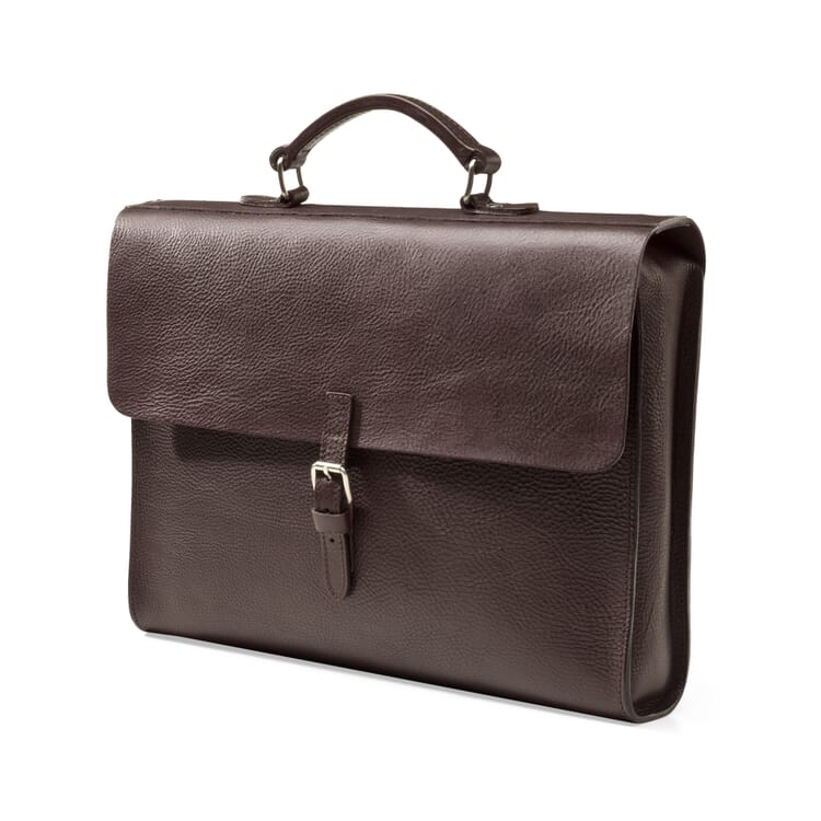 Notebook Briefcase Cowhide Leather, Dark brown