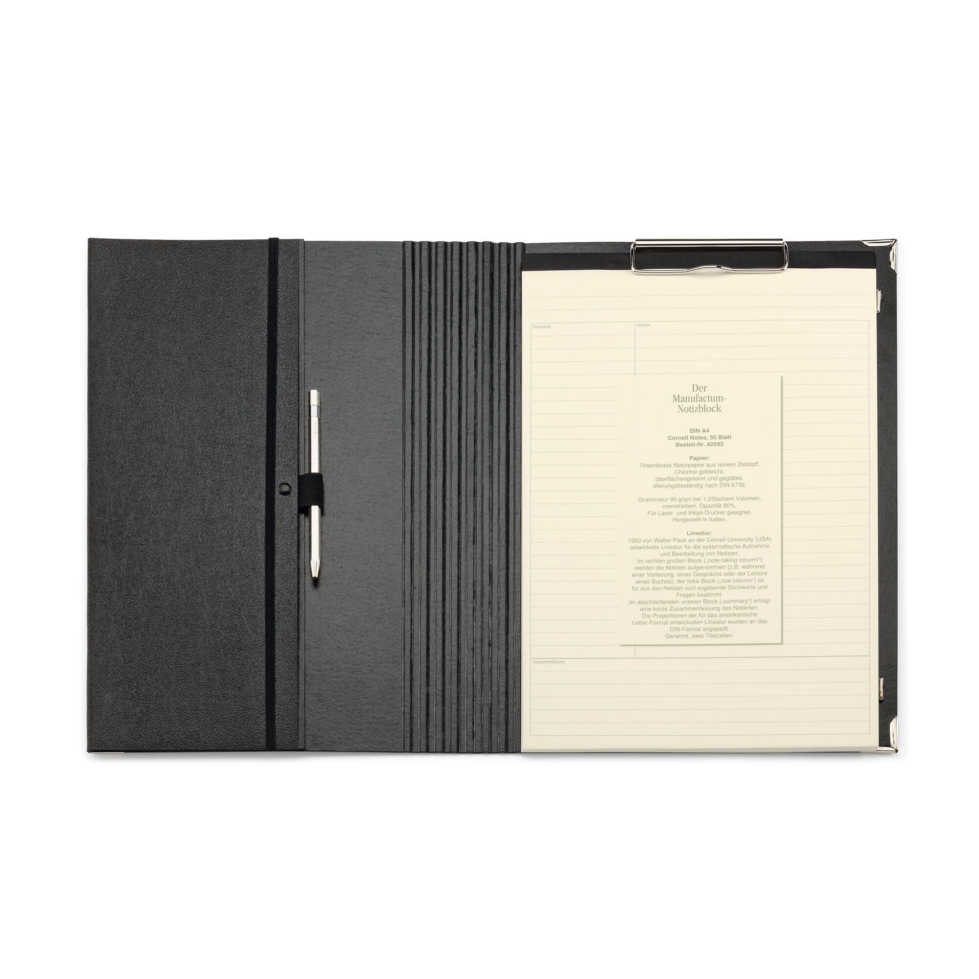 Dokumentenmappe nutzbar als Schreibmappe Linen inkl Schreibblock Grau 30,5 x 23,5 x 1,2 cm A4 Format Portfolio Din A4
