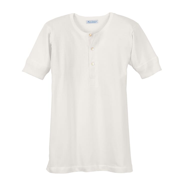 Halværmet skjorte i jersey til mænd, Hvid