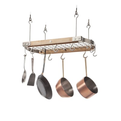Ceiling Hanging Rack For Pots Small, Ceiling Hung Kitchen Shelves
