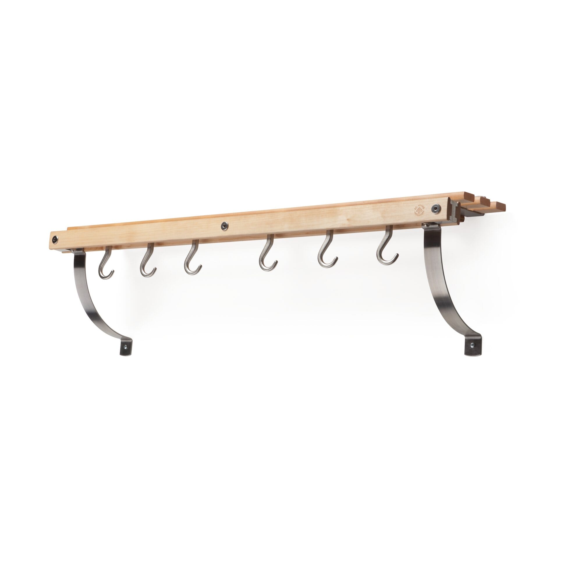 JK Adams Hanging Bar Pot Rack for Kitchen Organization, Maple