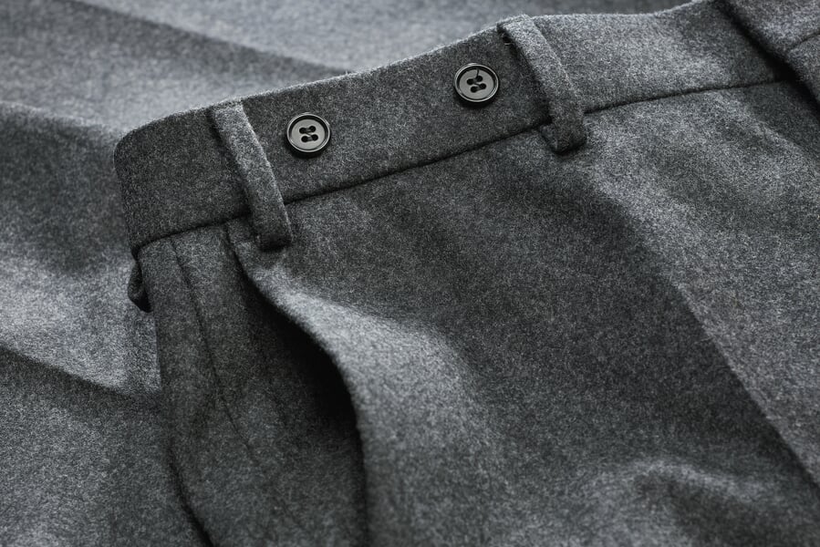 Herren-Flanellhose Anthrazitmelange, Detailsicht