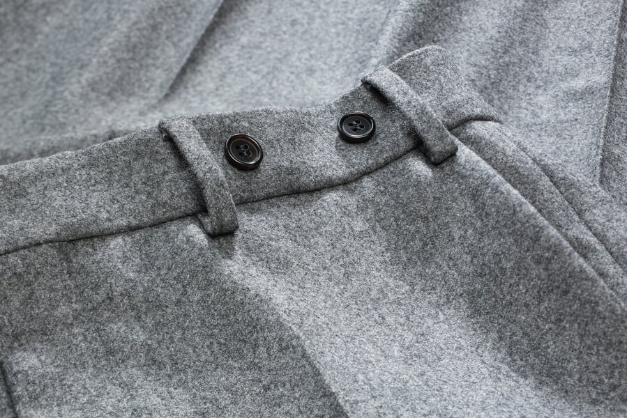 Herren-Flanellhose Graumelange, Detailsicht