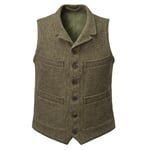 Nigel Cabourn Herrenweste Harris-Tweed Oliv