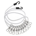 Tension Cord with Spring Clamps White