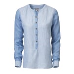Manufactum Damen-Henley-Bluse Weiß-Blau