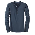 Herenvest lange mouw fijne rib Donkerblauw