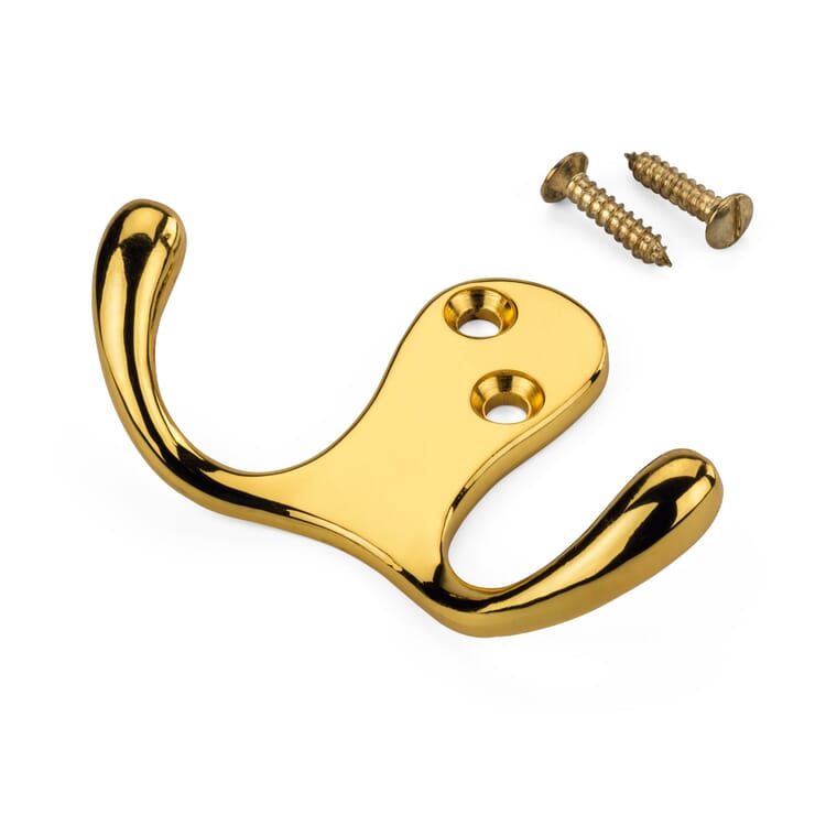 Brass Double Hook by Smedbo