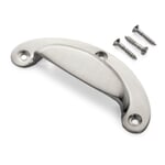 Messing schelp handvat Vernikkeld