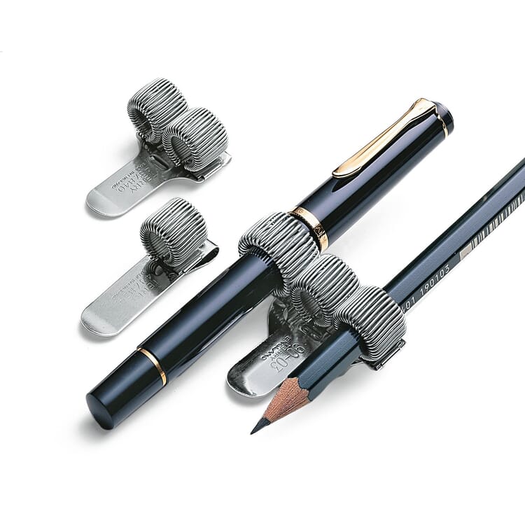Pen Clip Made of Chromed Steel, For 3 pens/pencils