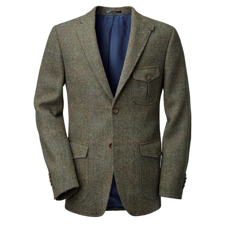 Men’s Sports Jacket Made of Harris Tweed, Brown melange
