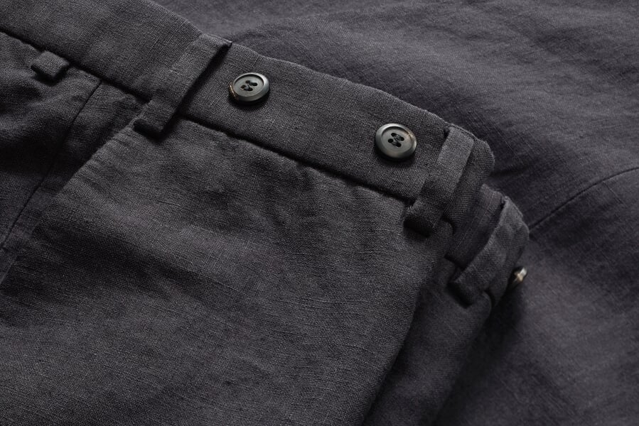 Men's linen pants Dark blue, close-up