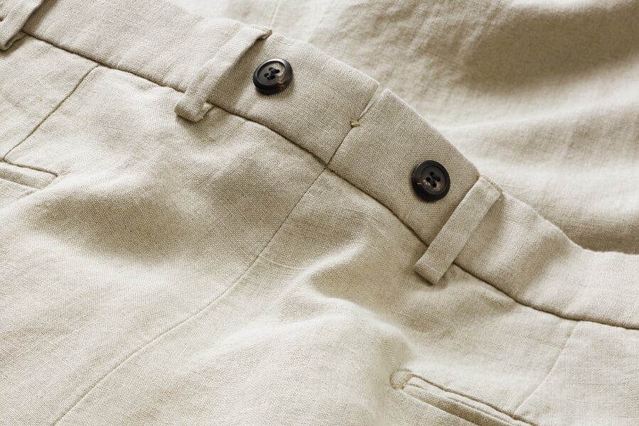 Herren-Leinenhose Natur, Detailsicht