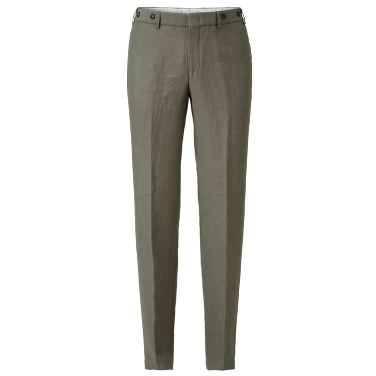 Men's Linen Trousers, Olive