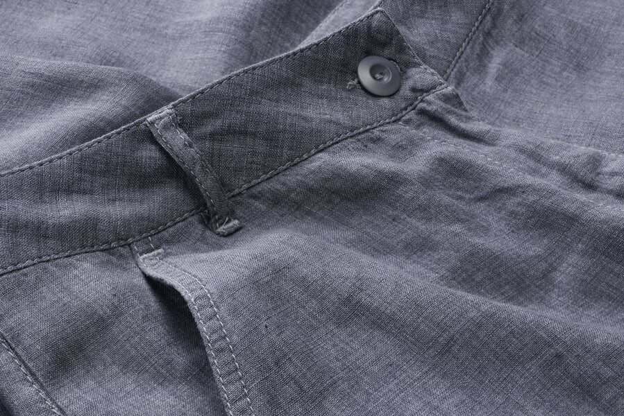 Damen-Leinenhose Blau, Detailsicht
