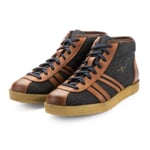 Zeha Sportschuh Denim-Leder Blau-Braun