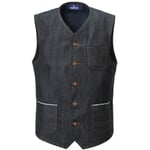 Gilet en denim pour homme Bleu