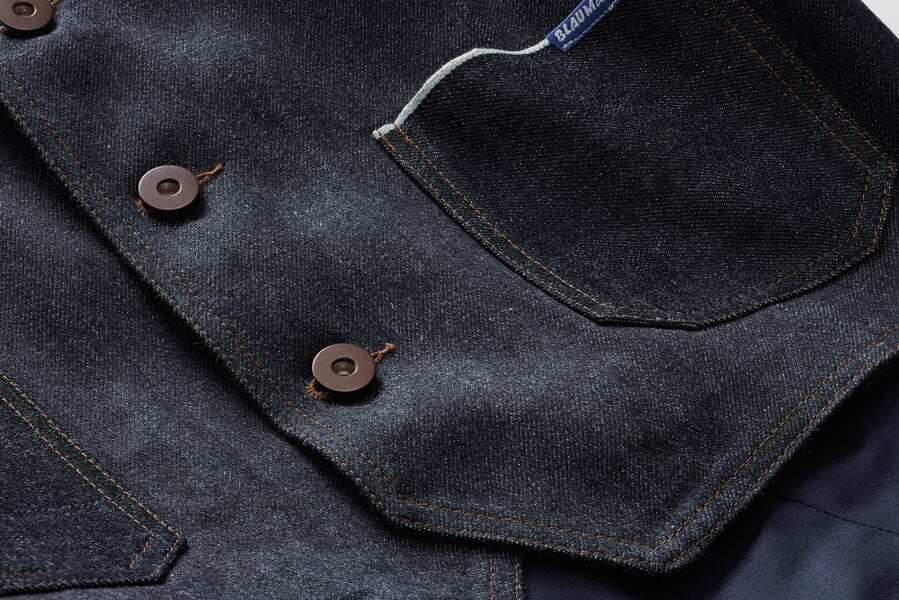 Gilet en denim pour homme Bleu, vue détaillée