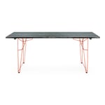 Table et chaise longue LTL Piètement RAL2001 Orangé rouge