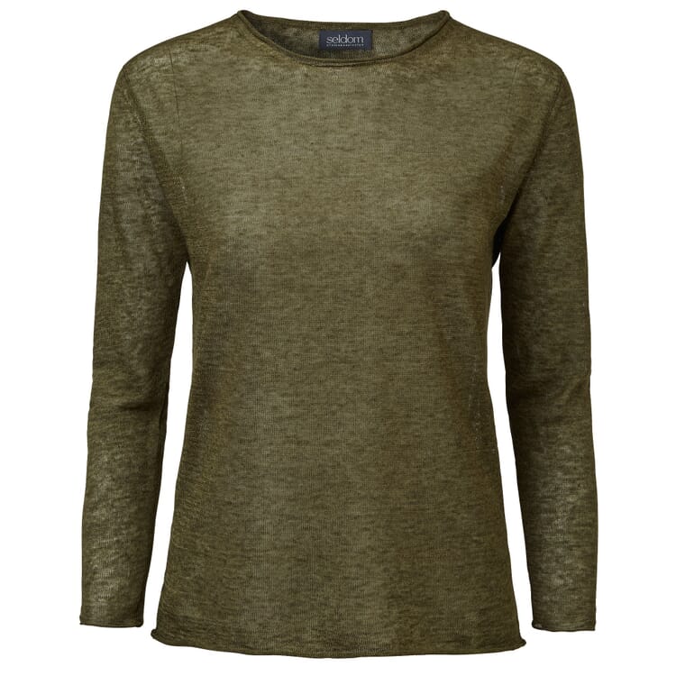 Ladies linen sweater, Olive