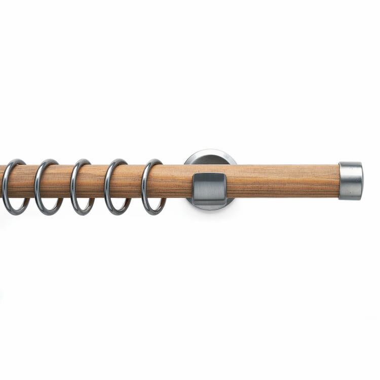 Garniture de rideau avec tringle en bois