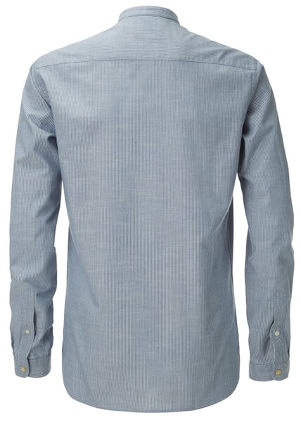 Stand-up collar shirt Blue-Nature