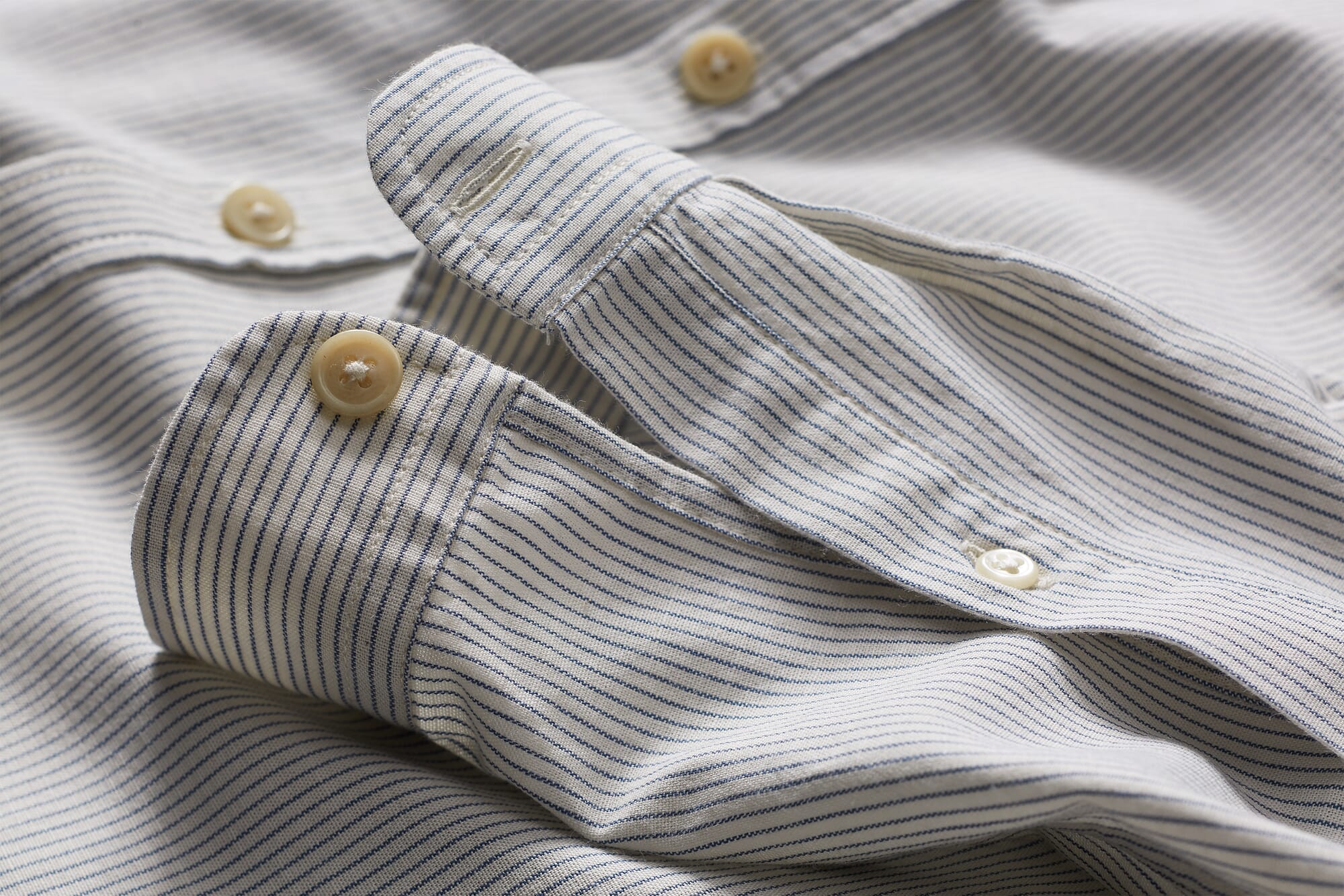 Stand-up collar shirt, Nature blue | Manufactum
