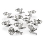 Candle Holder Steel Sheet with Steel Clamp Silver-Coloured