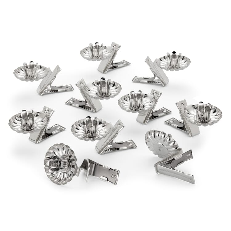 Porte-bougies en tôle d'acier, Argenté