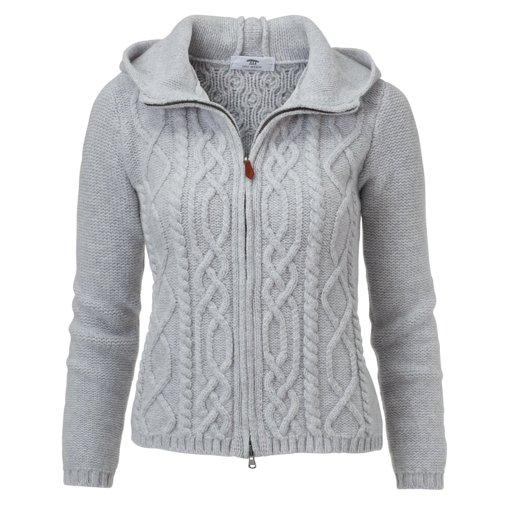 Ladies hooded cardigan, Gray Manufactum
