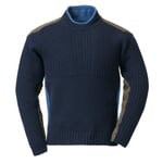 Men's wool sweater Navy-Brown-Light Blue
