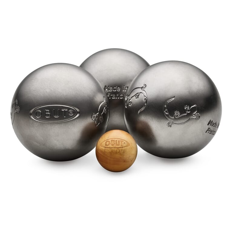 Boules Balls for Leisure Sports, with engraved salamanders
