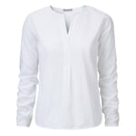 Blouse à enfiler en coton pour femme Blanc