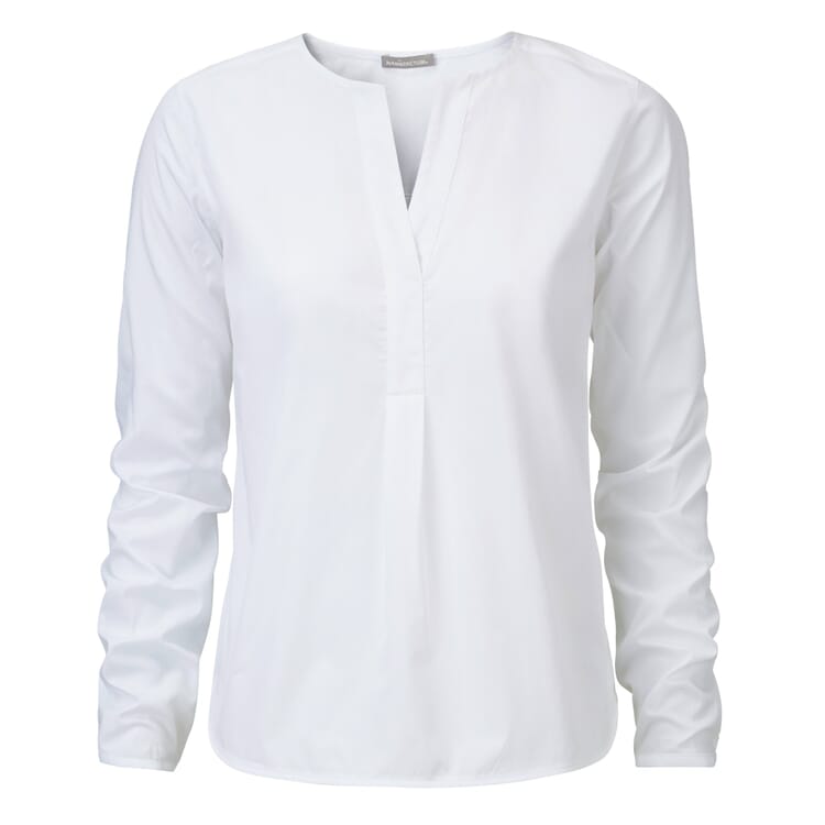 Ladies slip blouse cotton, White