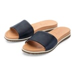 Ladies leather mules Dark blue