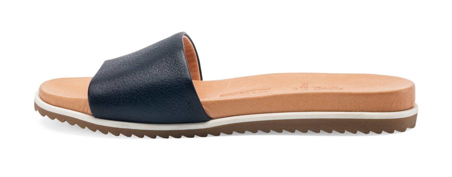 Leren damesslippers Donkerblauw
