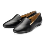 Damenslipper Rindleder Schwarz
