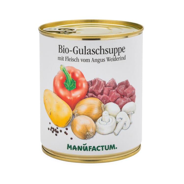 Soupe de goulasch bio avec viande de bœuf de pâturage Angus
