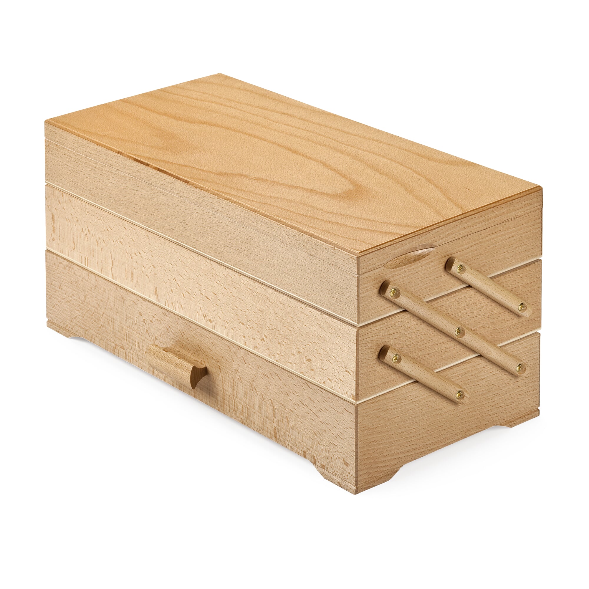 Lot de 3 boîtes à couture vides en bois pour travaux d'aiguille