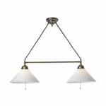 Dobbelt loftslampe i messing