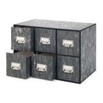 CD Box with Six Drawers Marbled Paper