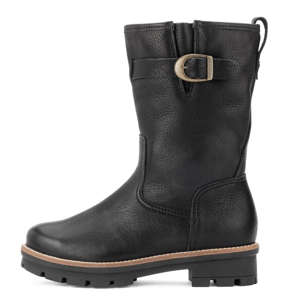 Damenhalbstiefel Rindleder gefüttert Schwarz