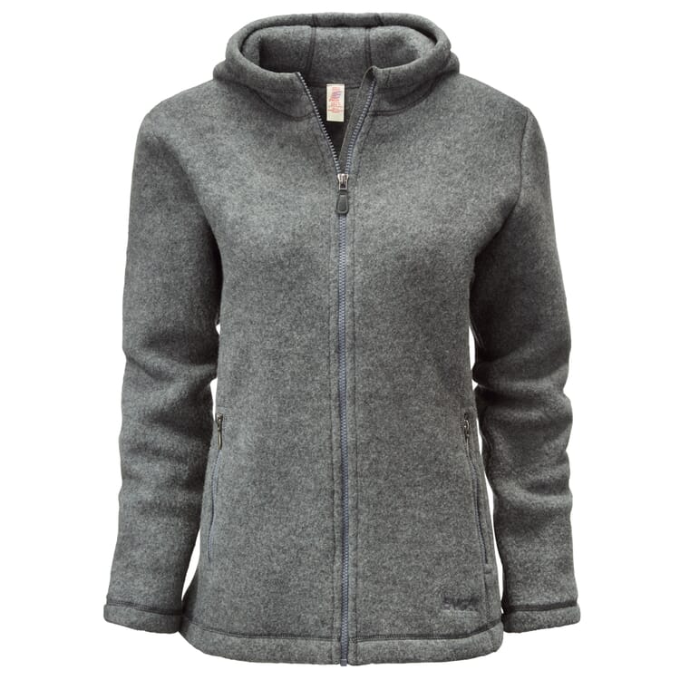 Dames Jas Merino Fleece, Grijsachtig oranje