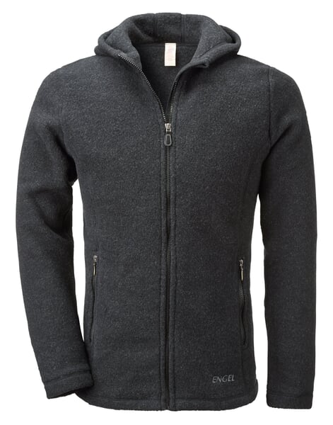Herrenjacke Merinofleece Schwarzmelange