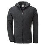 Men jacket merino fleece Black Melange