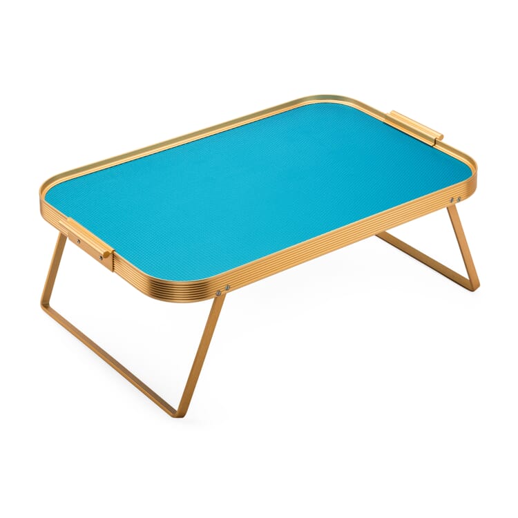 Plateau de lit aluminium pliable, Turquoise