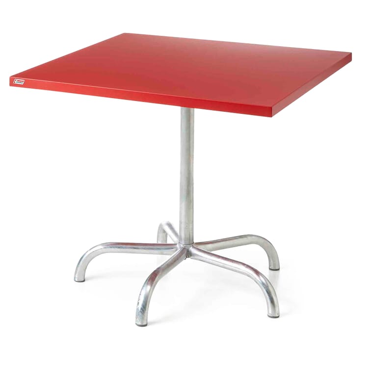 Table Säntis, carrée, RAL 3001 Rouge de signalisation