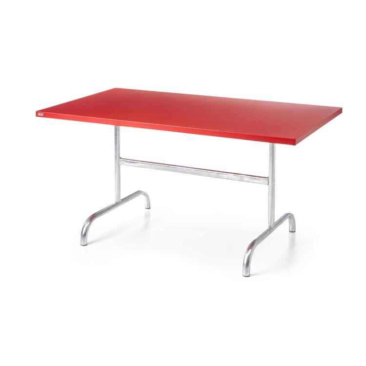 Table Säntis, rectangular, RAL 3001 Signal red